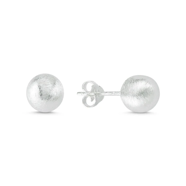 Серебряные 925 пробы 8,5 мм Серьги с шариками Broseli