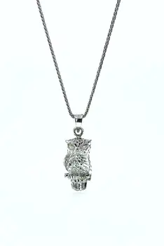 

60 cm Long Silver Chain Owl Unisex Silver Necklace