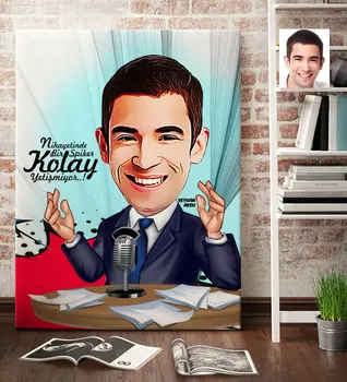 

Personalized Mr Newsreader Server Cartoon Canvas Table (70x100 cm.) 1