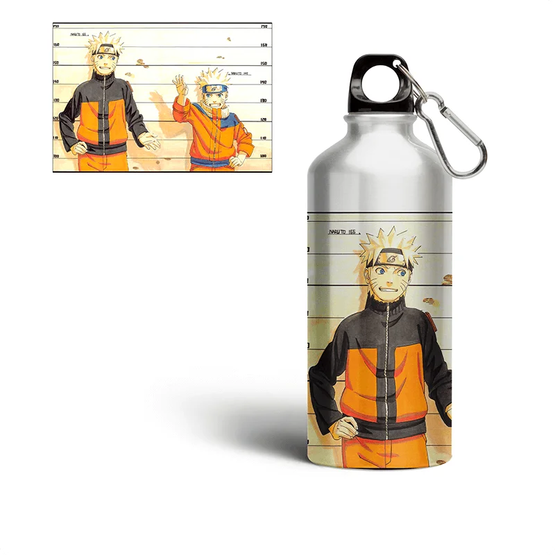 Anime Naruto print water bottle, No. 2, aluminum bottle, anime accessories, Sport bottle, Water bottle sport, school water bottle, Bicycle bottle, Water bottle, Bottle for water, Flask, Hip flask, Bottle, Water flask