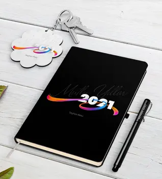 

Personalized 2021 Happy birthday Black Notebook Pen and Keychain Gift Set-4