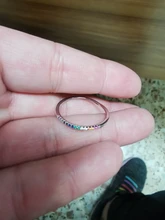 LEKANI-Anillo de Plata de Ley 925 con diseño de arcoíris para mujeres y niñas, joyería fina, para bodas