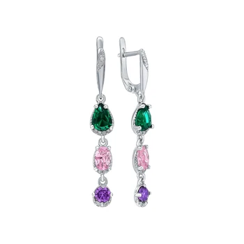 

Silver earrings with alpanite and cubic zirconia sunlight sample 925