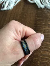 De acero de titanio anillos de dragón negro y hombre en azul regalos de boda banda de tamaño 6-12