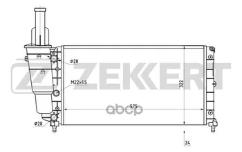 

Radiator OHL. DV. Fiat Punto (176 _) 93-lancia Y (840a) 96-zekkert art. mk-1310