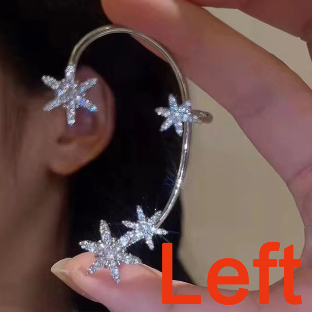 Crystal Leaf Ear Clip Non-Piercing Earring For Women Fashion Leaves Butterfly Ear Cuff Clip Jewelry Gift
