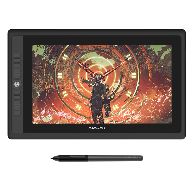 Графический планшет GAOMON PD156PRO, дисплей для рисования, 15,6 дюйма, полностью ламинированный ips HD экран с 8192 уровнями, ручка без батареи
