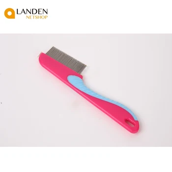 

Peine profesional de acero inoxidable para el cabello, peine de piojos, pulga fina huida con mango, cepillo para el cabello