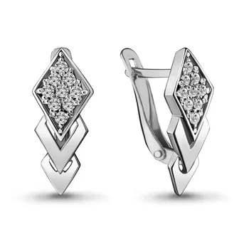 

AQUAMARINE earrings with cubic zirconia, silver 925