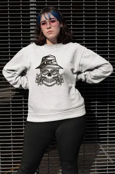 

Angemiel Wear Romantic Skeleton Man White Women Sweatshirts