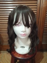 SHANGKE-Peluca de cabello sintético para mujer, cabellera larga de ondas al agua con flequillo, color marrón frío, resistente al calor, corte Bob, Cosplay diario