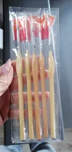 Pelo de comadreja triángulo varilla de abedul bien de los estudiantes de arte de línea especial dibujo gouache color golpe cepillo de aceite 4 gancho de colores línea pluma