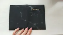Funda de pasaporte para hombre y mujer, de cuero sintético, estilo de mármol, tarjetero de viaje, porta pasaporte, paquete, BILLETERA, bolso