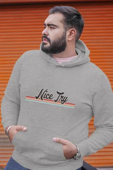 

Angemiel Wear Nice Try Gray Men 'S Hooded Sweatshirt