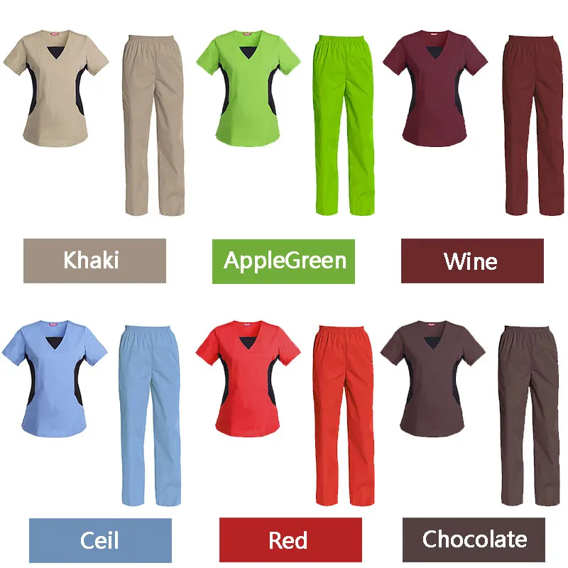Women's Scrub Set Nursing Uniform Set Top and Pants