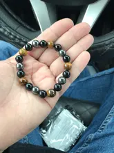 Tigre Natural obsidiana ocular hematita brazaletas con cuentas para hombre magnético de protección de la salud equilibrio pulseras mujeres curación alma joyería