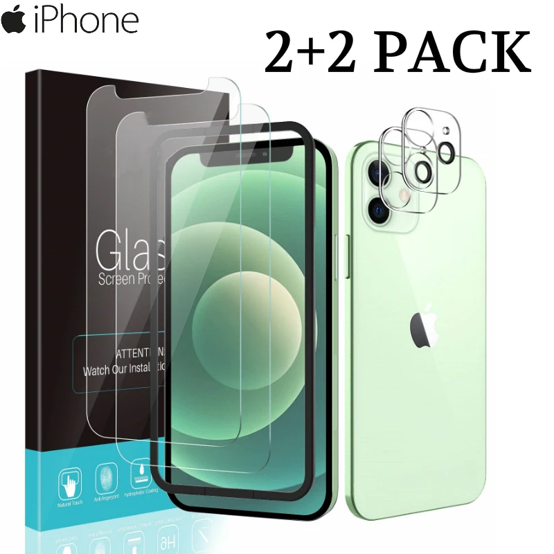 2 + упаковки закаленное стекло для iPhone 7 8 Plus 7P P Защита экрана X XR XS 12 mini 11 Pro Max SE