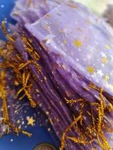 Bolsa de gasa de 50 Uds., bolsas negras de estrellas y luna de 9*12cm, paquete de organza de diseño especial, regalo de boda bronceado, paquete de joyería de dulces