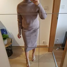 Skirt Suit Knitting MVGIRLRU Two-Piece Women's Sweater Costume