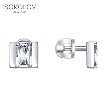 

SOKOLOV Silver drop earrings with stones with cubic zirconia fashion jewelry silver 925 women's male, long earrings
