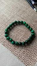 Lingxiang-pulsera con cuentas de ojo de tigre verde para mujer, 6/8/10/12mm, pulsera de piedra Natural a la moda, joyería de la suerte para hombre