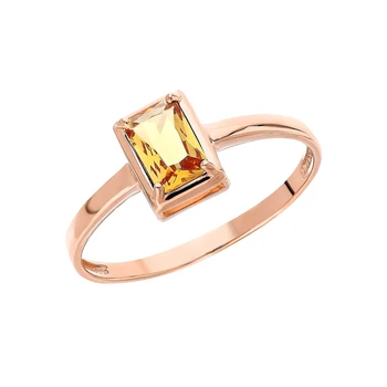 

Gold ring with citrine sunlight sample 585