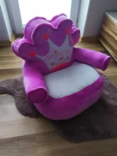 Bolsa PUF bebé corona de dibujos animados asiento sofá Silla de bebé niño nido PUF asiento PUF bolsa de felpa niños cubierta de asiento sólo cubierta sin relleno