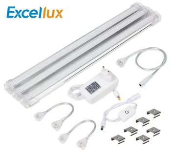 

LED Bar Light Set 3PCS 30CM Dimmable Touch Sensor Bar light Warm white Ultra thin LED Hard Strip Light with 24V 1A Adapter