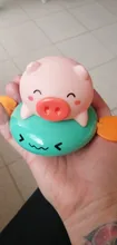 Cerdo de juguete de dibujos animados para bebé, juguete de agua clásico para bebé, Tortuga de natación infantil, cadena enrollada, relojería, juguete de playa para niños, 1 ud.