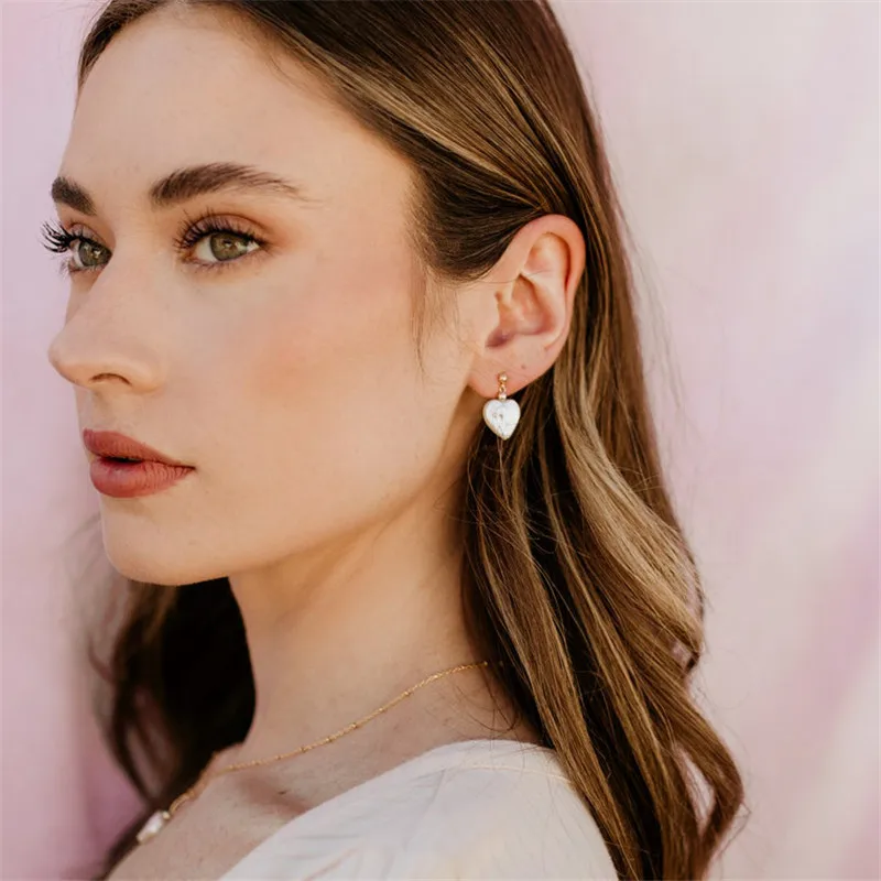 14K Gold Filled Hoop Earrings Natural Heartshaped Pearl Jewelry Gold Hoop Earrings Brincos Pendientes Oorbellen Women Earrings 5