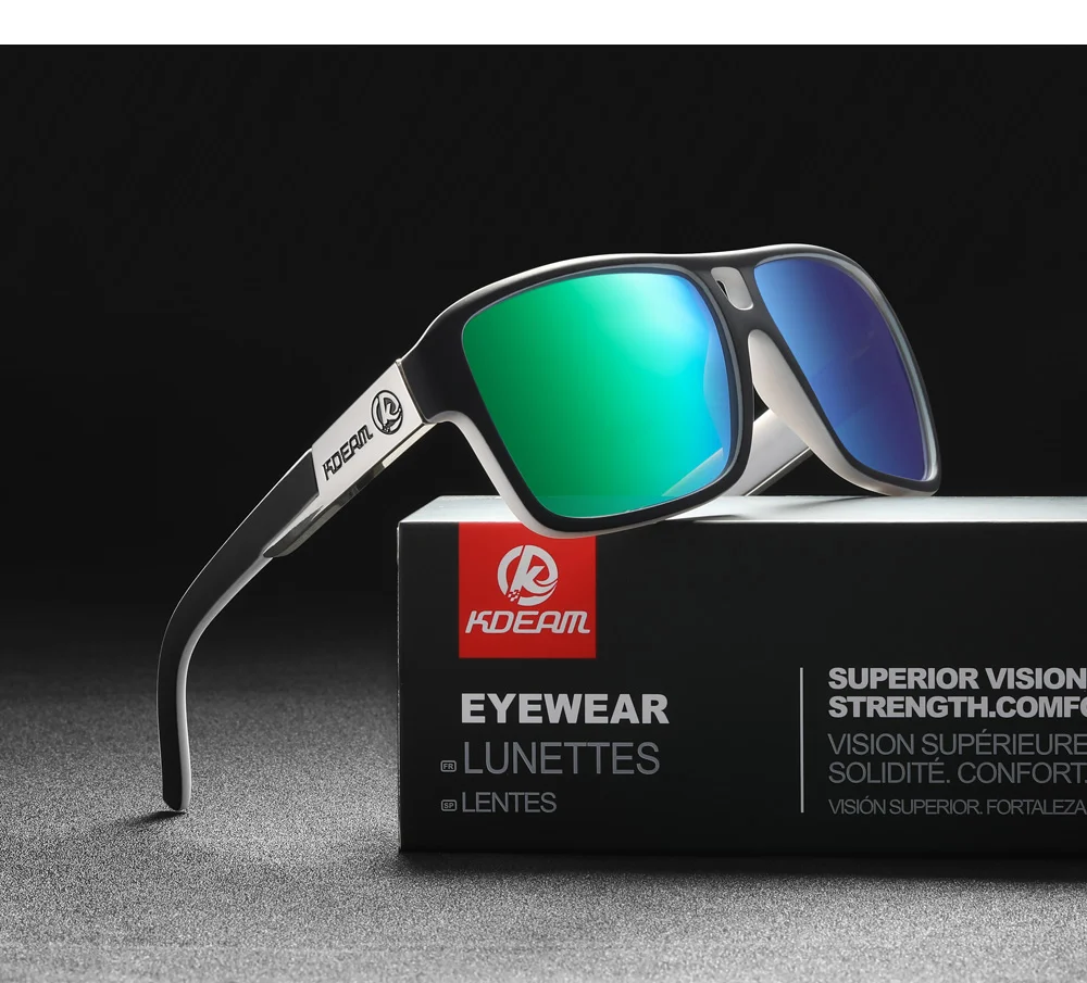 KDEAM Blendung Blockieren Sonnenbrille Männer Platz Polarisierte Sonnenbrille Männlichen Enthält Original Marke Box Und Zipper Fall – Detail 29