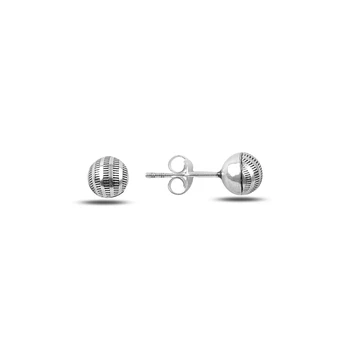 

Silver 925 Sterling 6mm Pattern Ball Earrings