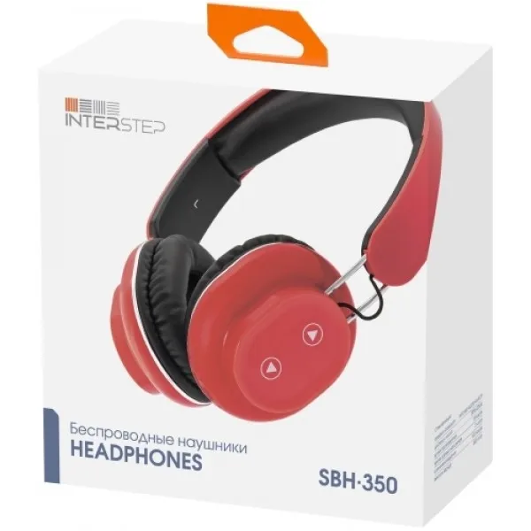 Bluetooth гарнитура Interstep SBH-350 наушники Touch(красные