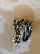 Anillos de gato Kinitial Vintage para mujer y hombre, Anillos de animales Punk, Anillos de gato, bisutería, 1 ud.