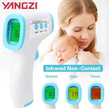 

Non-contact Infrared Thermometer Forehead Adult Baby Body Thermometer Gun Fever LCD Electronic Digital Thermometer ℃/℉ Switch 1S
