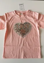 Ropa de verano para bebés, camisetas para niños y niñas, 1 Uds., gráfica con lentejuelas mágicas, Reversible, de algodón, informal, a la moda