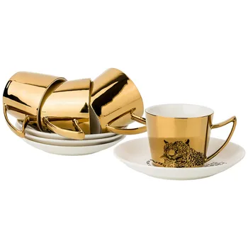 

Coffee set "lopard" for 4 per. 8PR. 90 ml, Gold