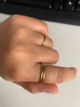 CACANA-anillos de acero inoxidable para parejas, oro rosa, antialergia, lisa, sencilla, Bisutería