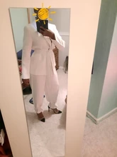 Blazer Leg-Pants Two-Piece-Set TWOTWINSTYLE Long-Sleeve White Wide Casual Women Female