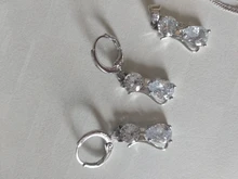 Conjunto de joyas de plata de ley 925 con Zirconia cúbica, collar con colgante de gato y gatito, con pendientes de palanca