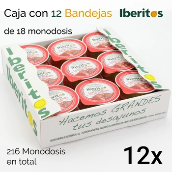 

IBERITOS-Cash Box 12 soup cream wholesale Lomo Pimenton with 18x23g monodose-Cash Box 12 trays 18x23g LOMO AL PIMENTON