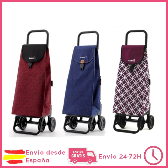 Carro de Compra Plegable 4 Ruedas 55L GARMOL - Rojo