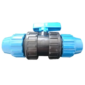

Válvula PVC fitting. 40mm. Permite unir dos tuberías de polietileno directamente sin necesidad de teflón. Incluye llave central.