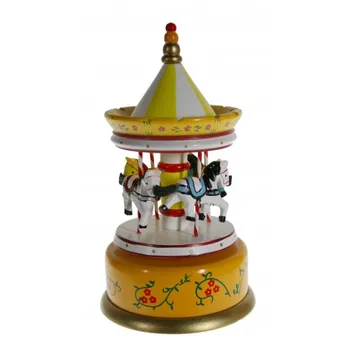 

Musical box decorated wooden shaped Carousel Horses. Measurements: 22x Ø 10cm.