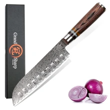 Дамасские кухонные ножи Santoku 7 дюймов vg10 японская Дамасская нержавеющая сталь 67 слоев шеф-повара кухонные инструменты поднос для суши и сашими гаджеты