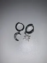 Pendientes de aro de Luna y estrella para mujer y hombre, de Plata de Ley 925, joyería para la oreja, regalos de fiesta al por mayor