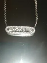 Collar Messica de plata de ley 925, serie francesa de tres movimientos de diamantes, chapado en oro rosa, marca original, joyería fina para mujeres