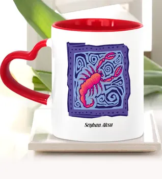 

Personalized Scorpion Sign Heart Mug Cup (Model 5)