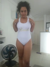 Bañador de una pieza para mujer, traje de baño con estampado dorado brillante, Monokini, para despedida de soltera