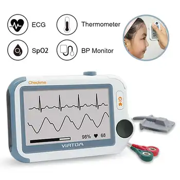

Portable Vital Signs Monitor 24-Hrs ECG/EKG Holter Sleep Monitor For Sleep Apnea APP PC Report, FDA Viatom Checkme Pro Doctor